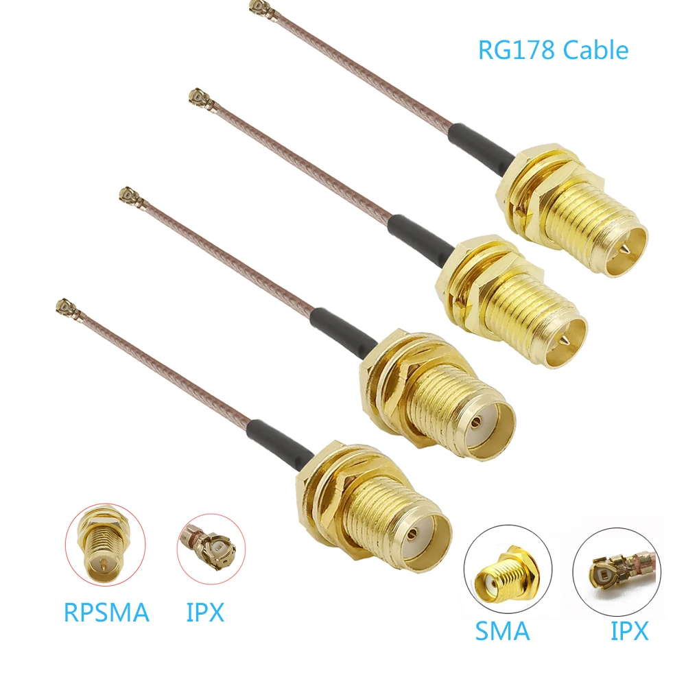 100 шт. RG178 кабель конвертера SMA Female to U.FL/IPX IPEX Pigtail IPX антенна RP удлинитель