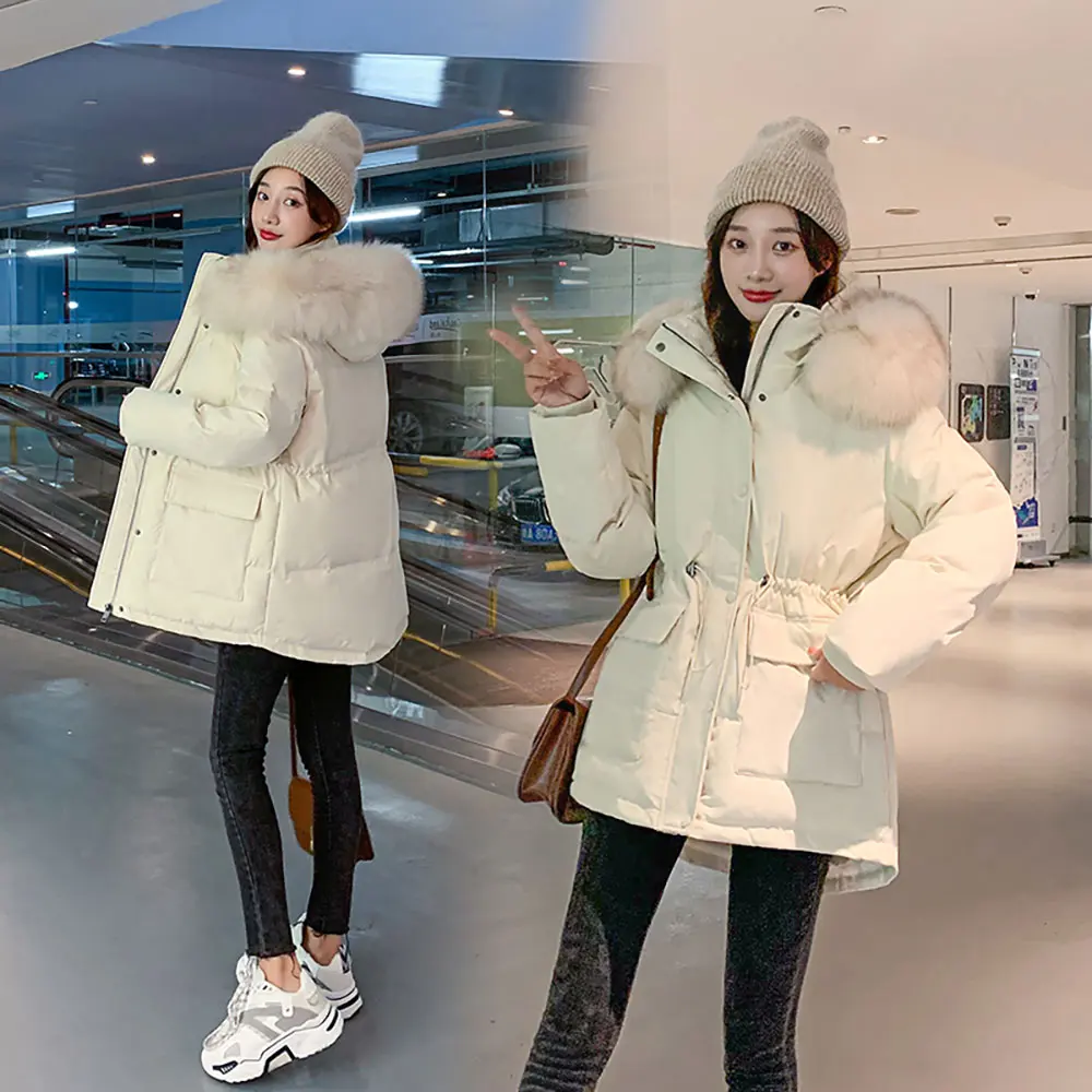 Vielleicht New Winter Jacket Women Parkas Short Cotton Coat Autumn Winter Fur Hooded Warm Women Jacket And Coat Clothing Female