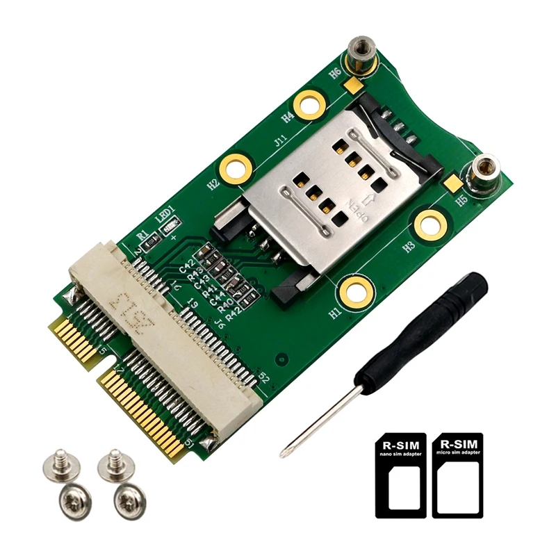 Мини адаптер PCI E со слотом для SIM карты модуля 3G 4G WWAN LTE мини карта GPS настольного