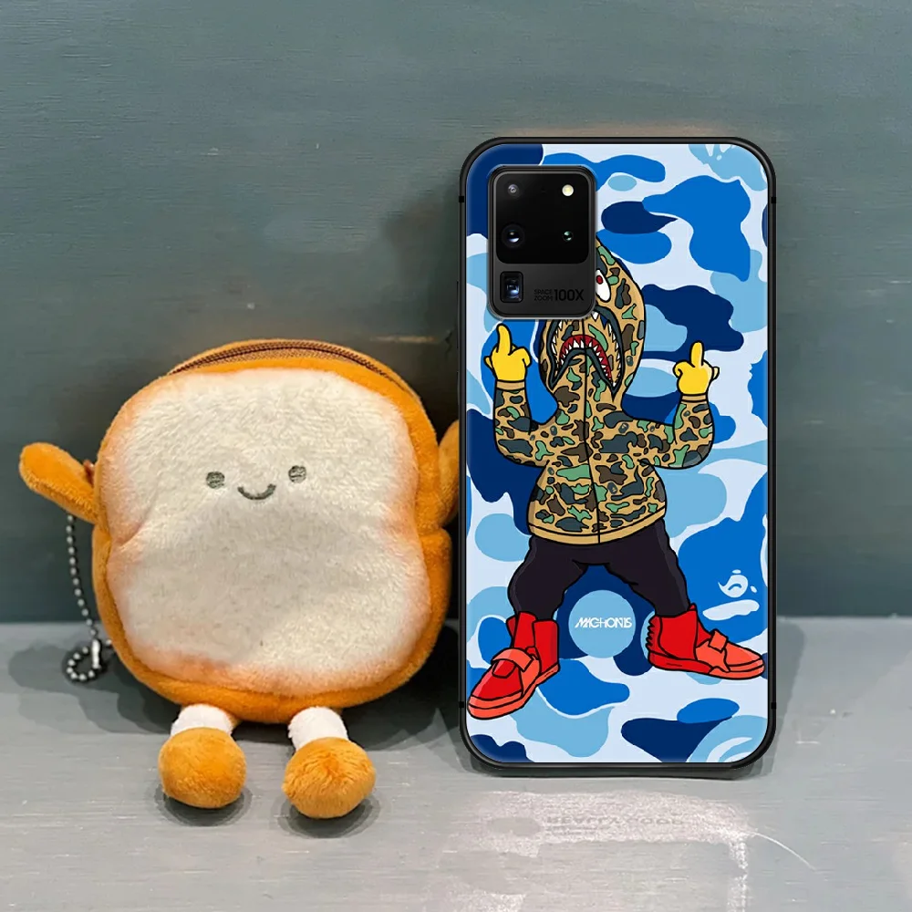 

Street Fashion Brand Bapies Phone Case Cover Hull For Samsung Galaxy S 7 8 9 10 e 20 FE uitra plus Note 9 10 20 black Cell