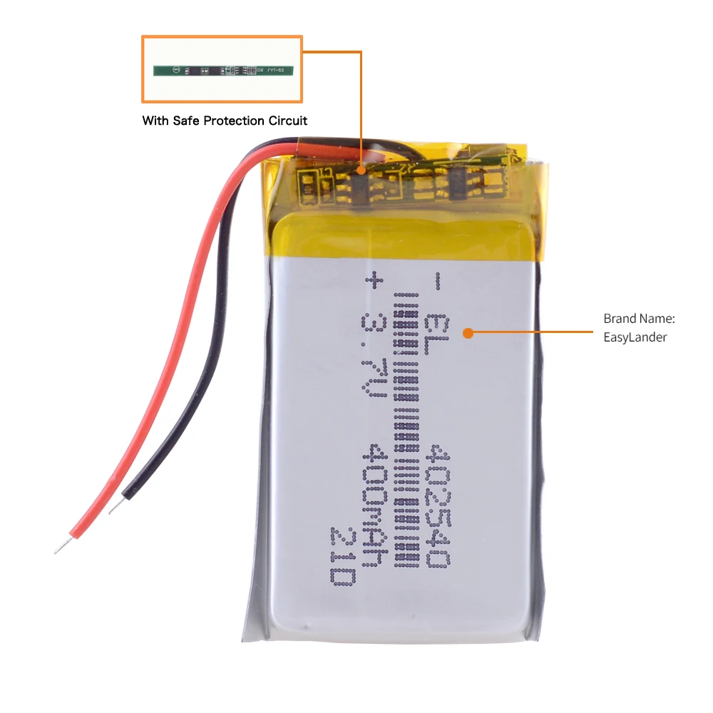 3 7 V 400mAh 402540 полимерный литий-ионный аккумулятор для bluetooth гарнитуры браслет