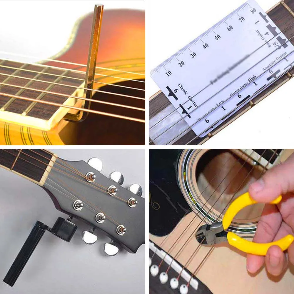 gitarre reparatur tool kit elektrische akustische gitarre ukulele reparatur wartung reinigung werkzeug zubehör kit free global shipping