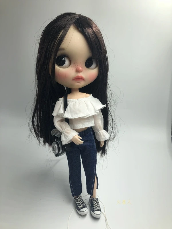 Новый Модный повседневный комплект одежды Blyth Dolls белая элегантная рубашка