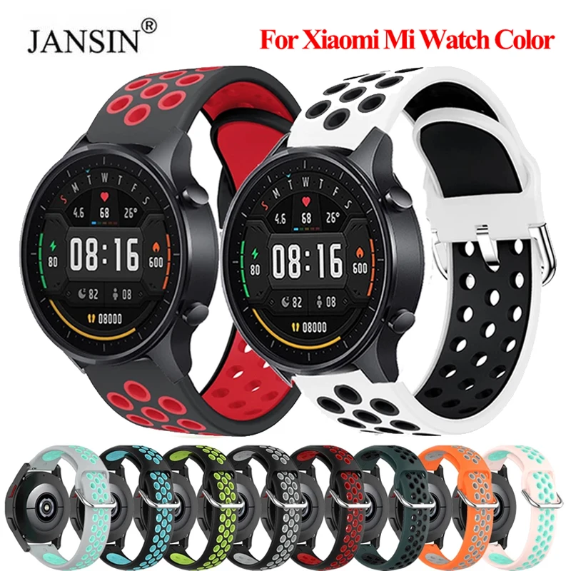 Силиконовый ремешок для Xiaomi Mi Watch Color Браслет спортивный ремешок Haylou Solar LS02 Correa On.
