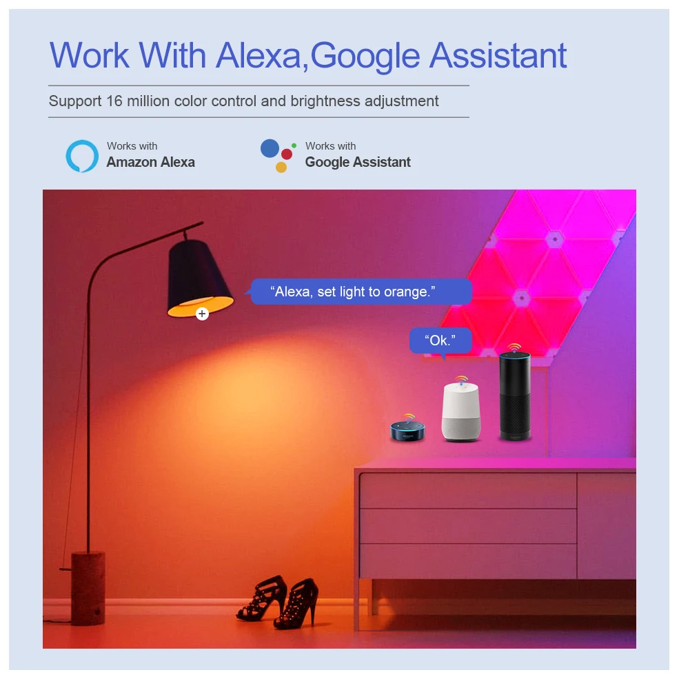 Tuya WiFi умный светильник лампочка E14 цветная (RGB) Светодиодная лампа работа с Alexa/Google