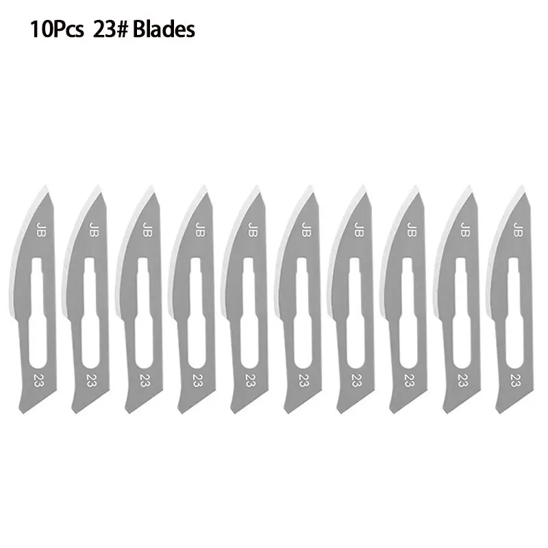 

10Pcs 11#23# Surgical Scalpel Blades Carbon Steel Sculpting Knives +1Pc Handle DIY Cutting Tool PCB Repair Animal Surgical Knife