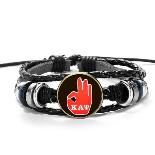Style 2 SONGDA cappaa Alpha Psi Fraternity KAP кожаный браслет Модный греческий Fraternit логотип печать стеклянный купол Шарм, мужской браслет ювелирные изделия - Окраска металла: Style 2