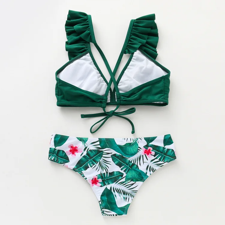 

2021 new split printed Ruffle bikini