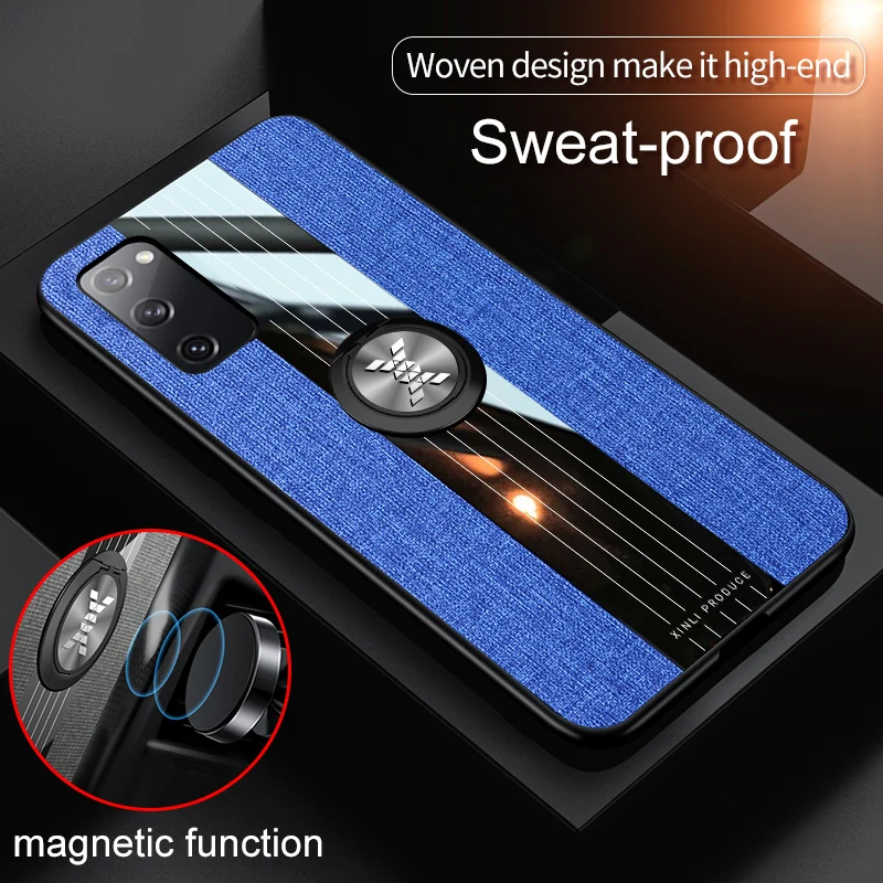 

KONSMART Luxury Finger Ring Phone Case For Samsung Galaxy S20 FE Shockproof Protective Soft Back Cover For Samsung S20FE 2020