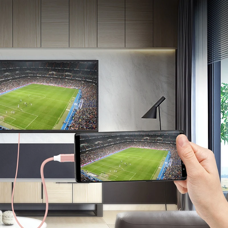 

LENTION CU707H-3Meter Type-C to HDMI 4K 60Hz Male HD Adapter Cable Single Chip Braided Network Cable for Notebook Pink