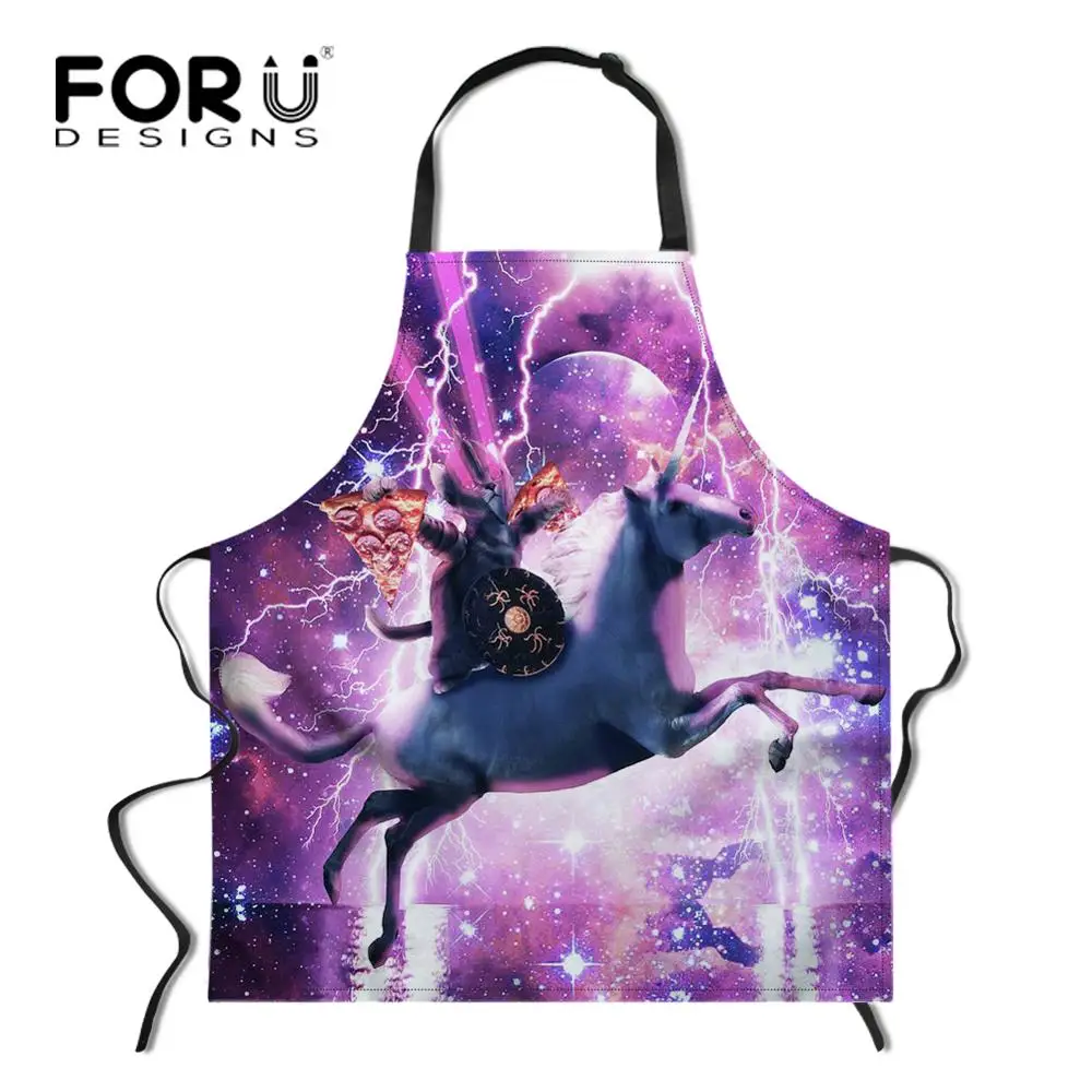 YY0085R FORUDESIGNS/Космический Galaxy Cat кухонный фартук в стиле унисекс Регулируемый поварский фартук без рукавов для приготовления барбекю - Цвет: YY0085R