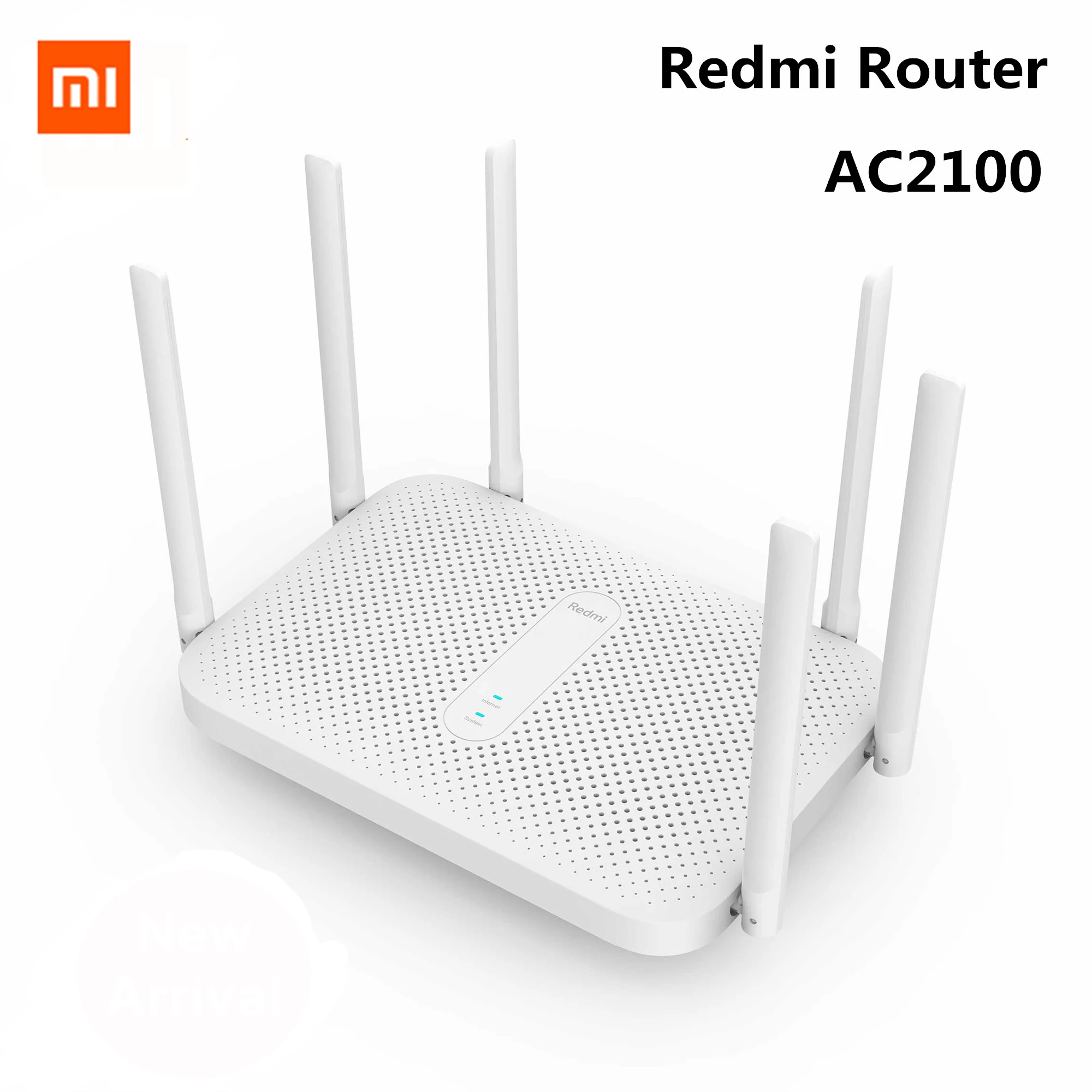 

Маршрутизатор Xiaomi Redmi AC2100, 2,4 ГГц, 5,0 МБ ОЗУ, 128 Мбит/с, 6 антенн