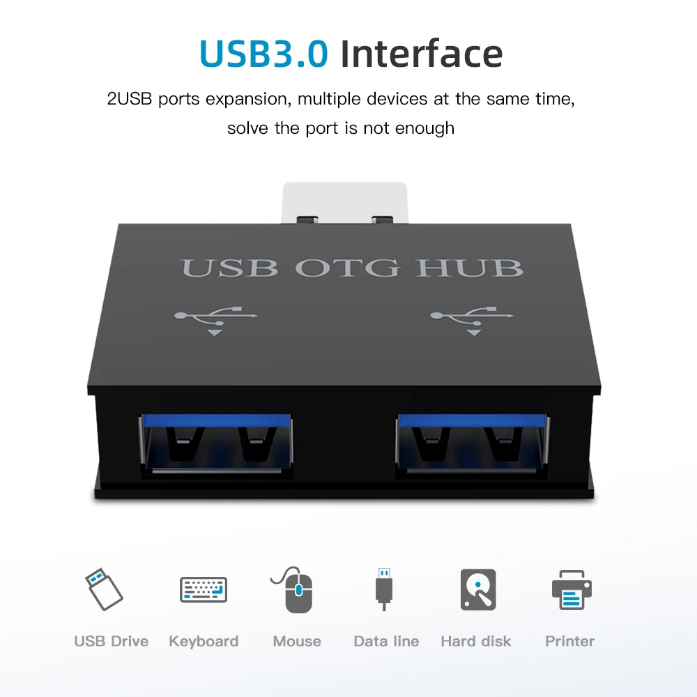 Robotsky Mini USB 3.0 Hub 2 Port USB Hub High Speed Hub Splitter Box For PC Laptop U Disk Card Reader for Mobile Phone Hub Use