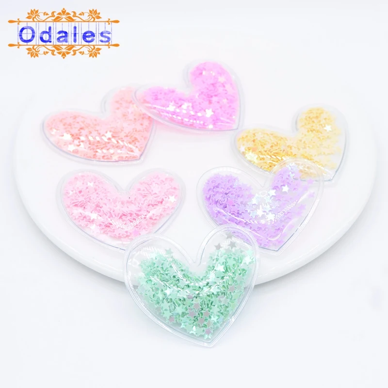 30 шт./лот 50 мм нашивки с подкладкой в форме сердца мягкие блестки аппликации виде