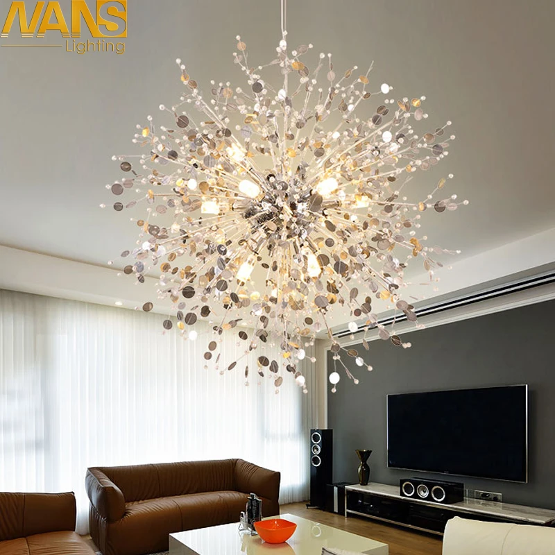 

Modern chandelier living room study room E14 led lustres light k9 crystal luminaria Color Changing Ceiling Chandeliers Pendant