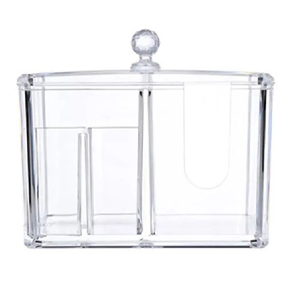 

Прозрачная коробка для ватных палочек, прозрачный акриловый Органайзер, коробка для хранения ватных палочек для макияжа, чехол для ювелирн...