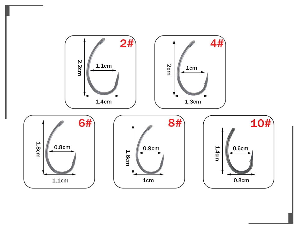 W.P.E Coated hook Fishing Hook Coating 3pack/lot Carp Fishing Hook 2#/4#/6#/8#/ Wide Gape with Micro Barbed Hook Fishing Tackle