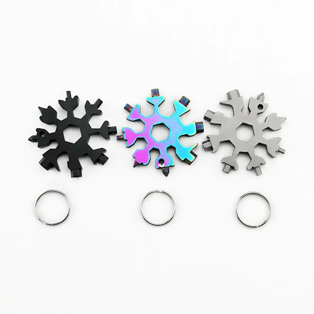 

18 in 1 Snowflake Spanner Keyring Hex Multifunction Outdoor Hike Wrench Key Ring Pocket Multipurpose Camp Survive Hand Tools