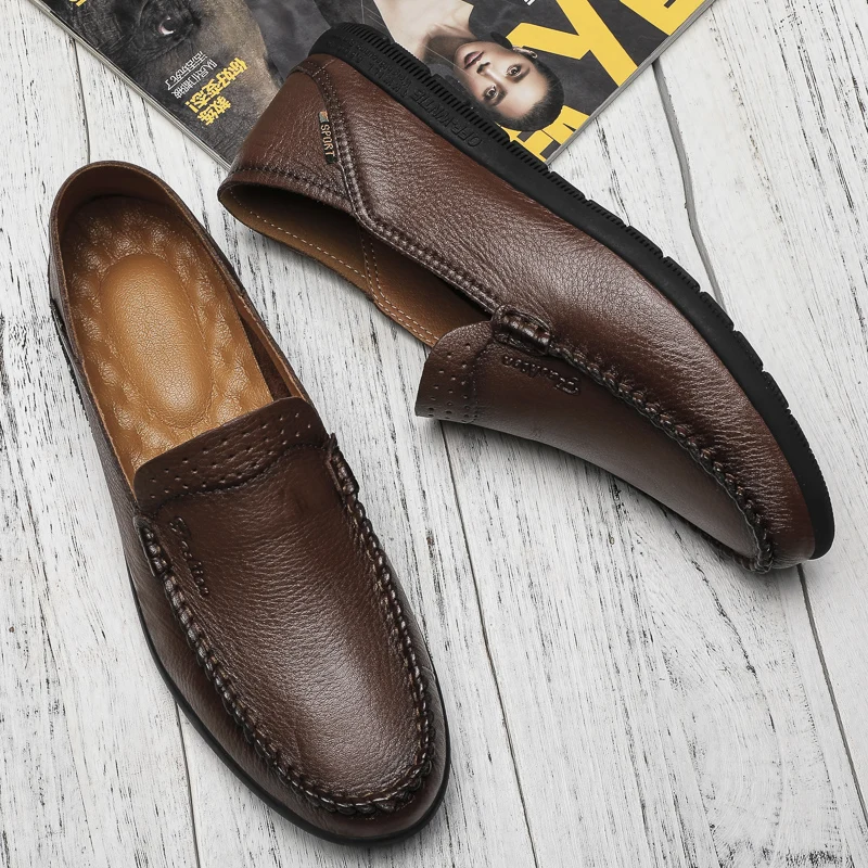 

Men Casual Flat Shoes Casual Loafers Shoes For Men Zapatos De Cuero Hombre Shoe Man Sapatos Leather Fashion Men's Mens Boots