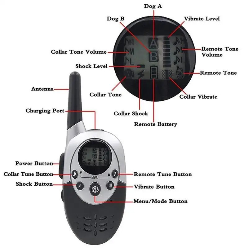 Водонепроницаемый перезаряжаемый ошейник для дрессировки собак с дистанционным