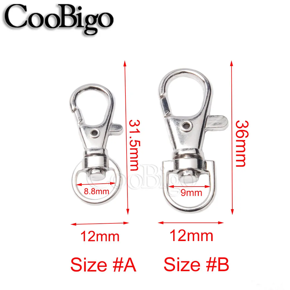 Поворотная серебряная застежка карабин зажимы крючки металлический шнурок из