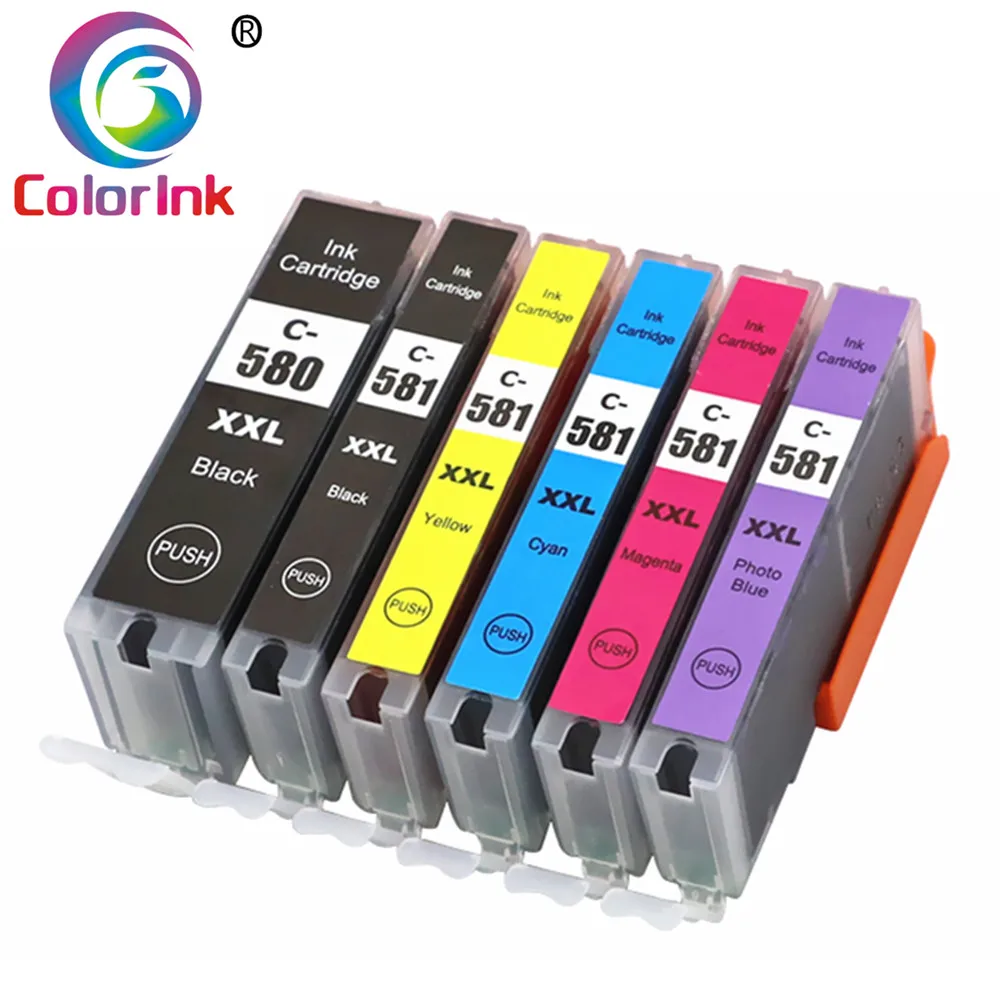 6PK PGI580XXL CLI581XXL 580 580XL чернильный картридж для принтера Canon Pixma TS8150 TS8151 TS8152 TS9150 TS9155 580XXL
