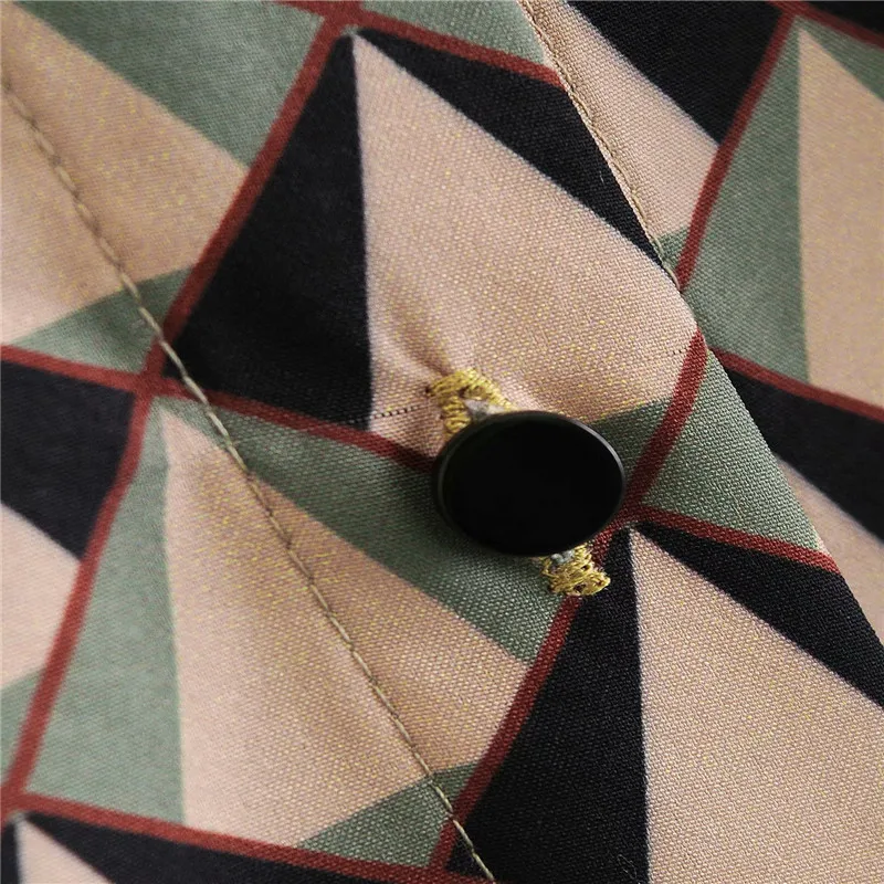 

2020 Za Women Geometric Print Shirt Long Sleeve Lapel Collar Vintage Office Lady Shirts Woman Chic High Street Casual Slim Top