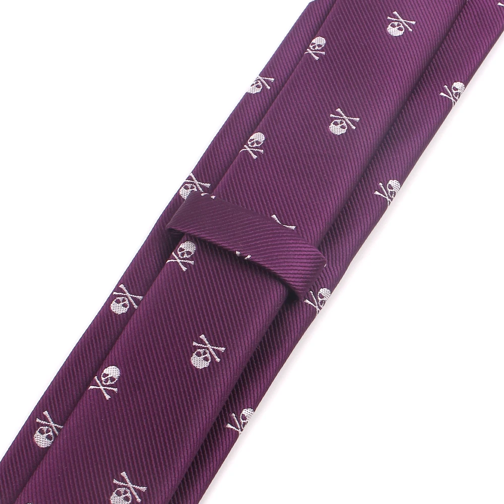 Жаккардовый галстук с черепом для мужчин и женщин Модный Узкий повседневный