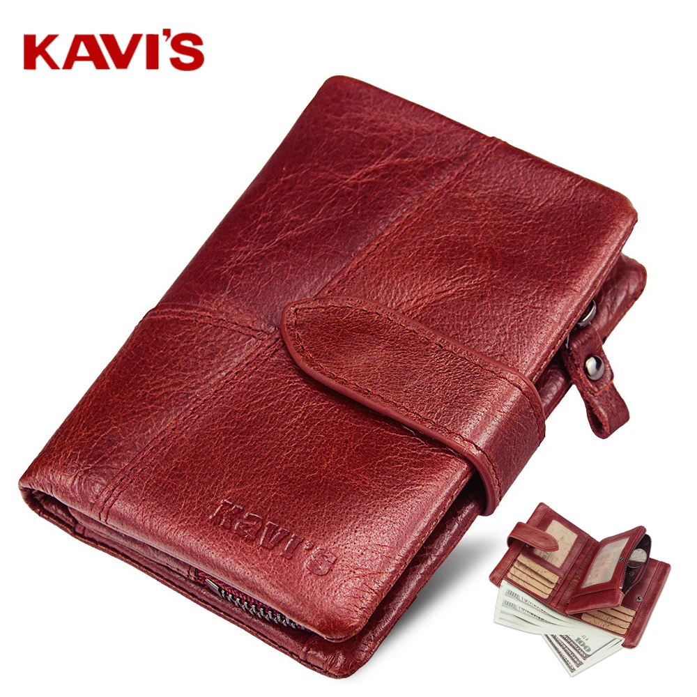 KAVIS Rfid из натуральной кожи для женщин женские кошельки женский кошелек сумочка с