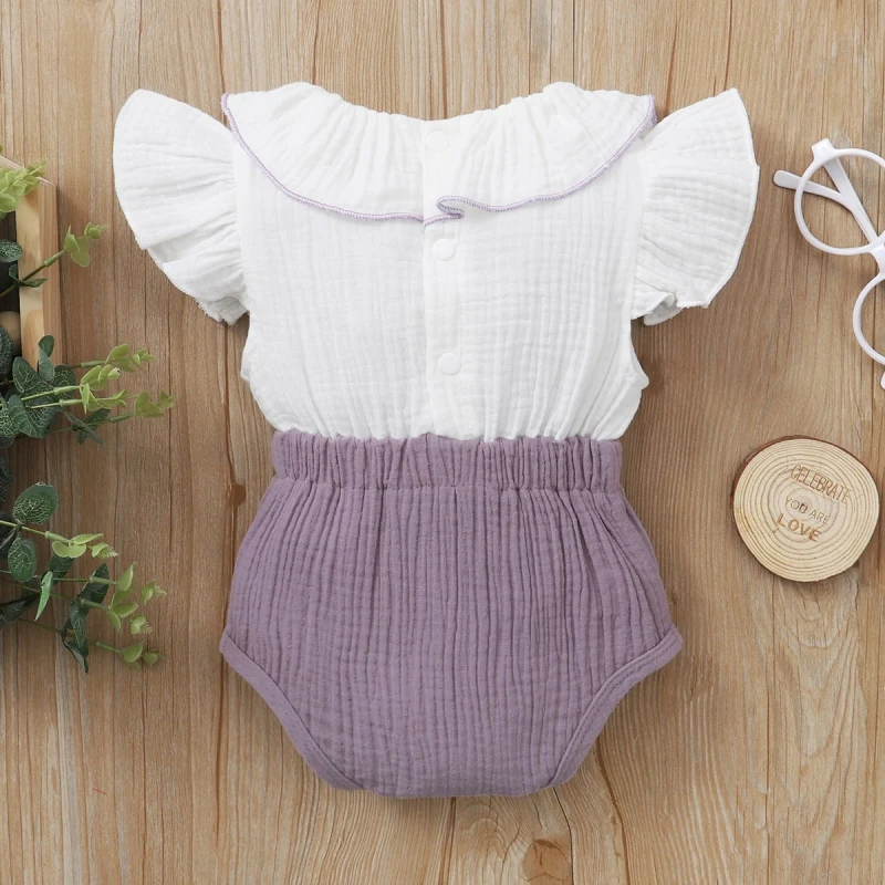 

Infant Toddler Girls RomperNewborn Outfit Baby Girls Bodysuit Summer Flare Sleeve Romper Infant Kids Jumpsuit Outfits Set