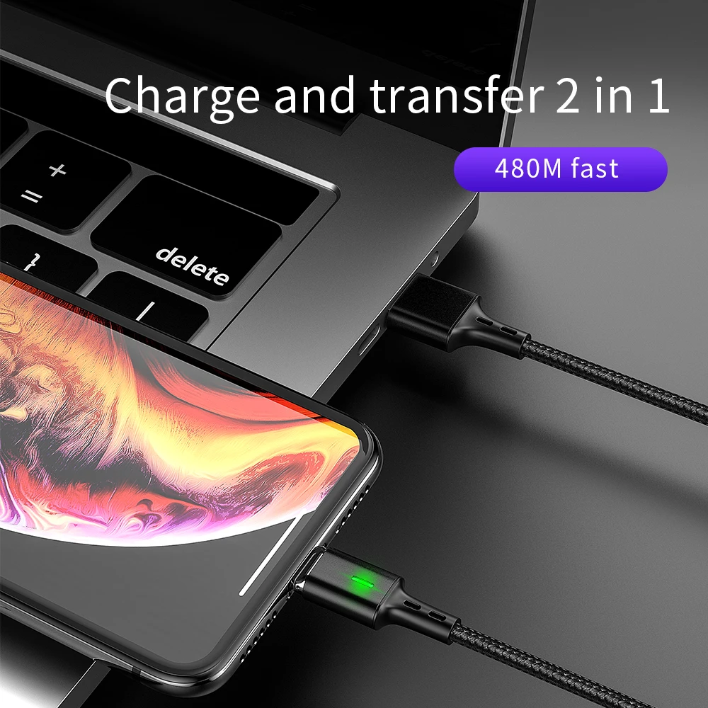 Elough T03 Magnetic Cable Micro usb Type C Magnetic Usb Charging Cable Microusb Type-C Magnet Charger Wire usb c For iphone 11