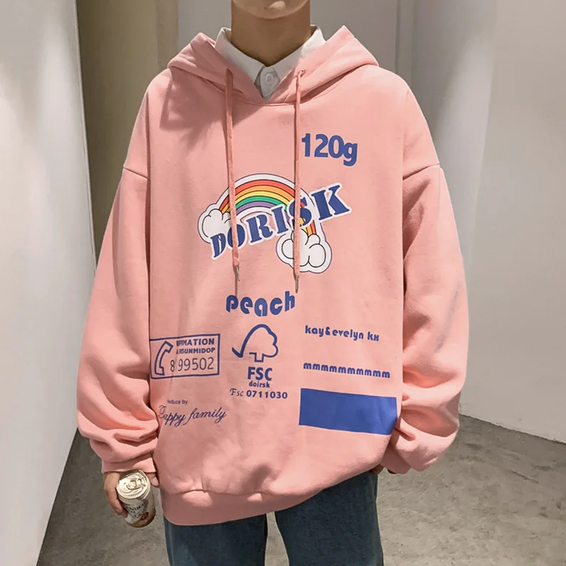 

Men's Hoodie Men's and Women's Pullover Printed Fleece Streetwear Hip Hop Student Men's Oversized Loose Hoodie