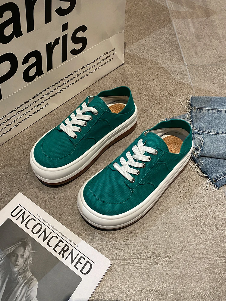 

Low-Cut Lace-Up Ladies Single Shoes Spring And Summer New Simple And Versatile Comfortable Breathable Casual Canvas Shoes