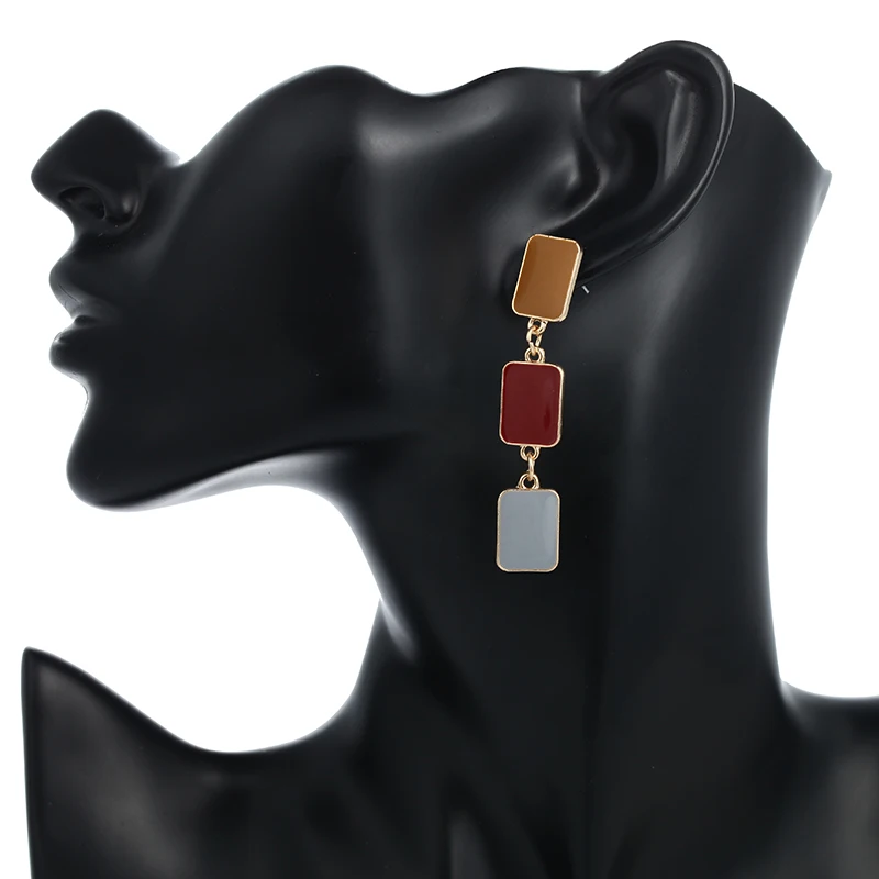 Женские акриловые серьги подвески милые длинные неправильной геометрической