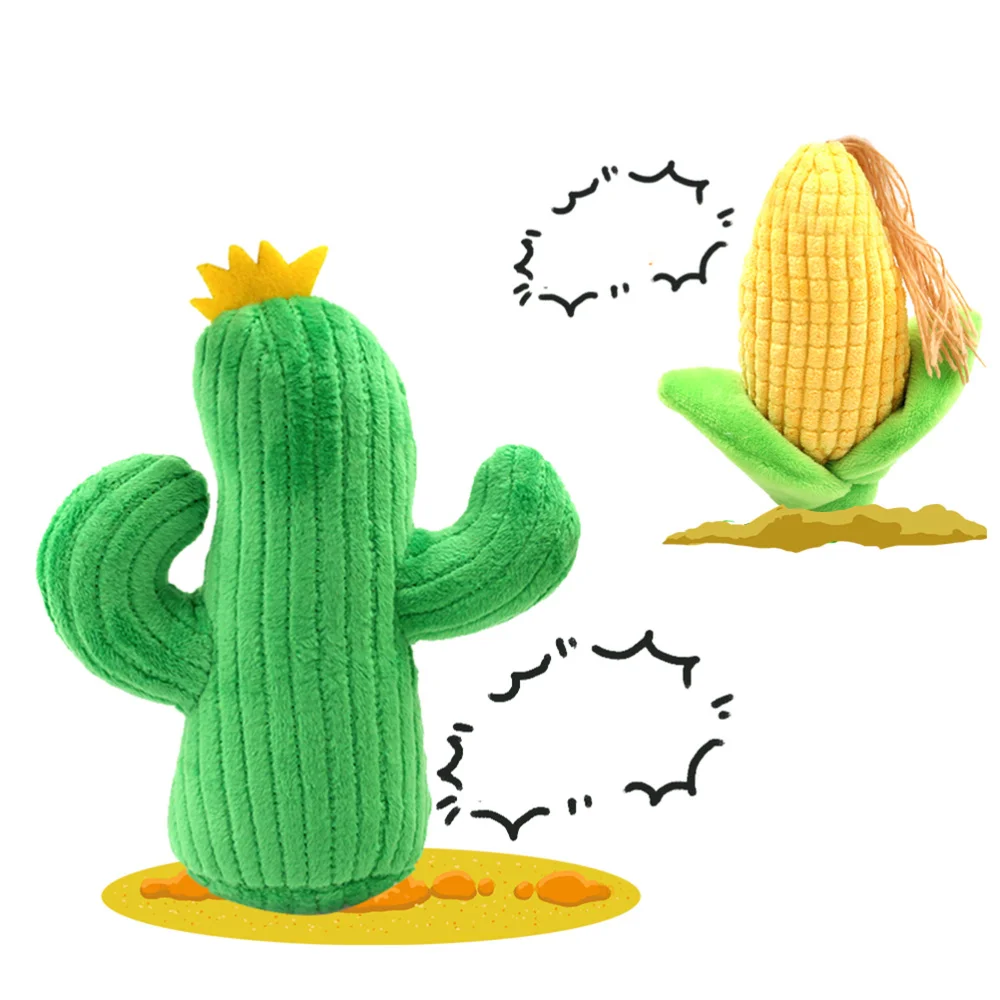 

2pcs Stuffed Corn Shaped Plush Toy Pet Squeaky Toy Adorable Chewing Toy Dog Sound Toy Dog Pet Supplies for Dog Pet