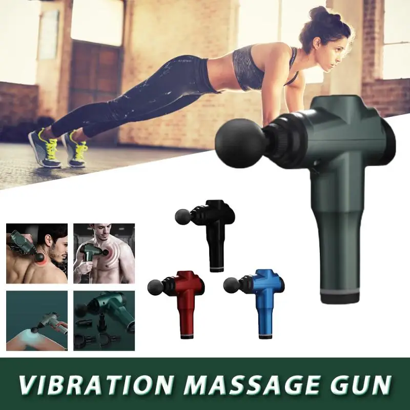 

6 Gears Massage Gun 5 Heads Fascia Gun Percussion Muscle Vibration Therapy Deep Tissue Massager Pain Relief Exercising Equipment
