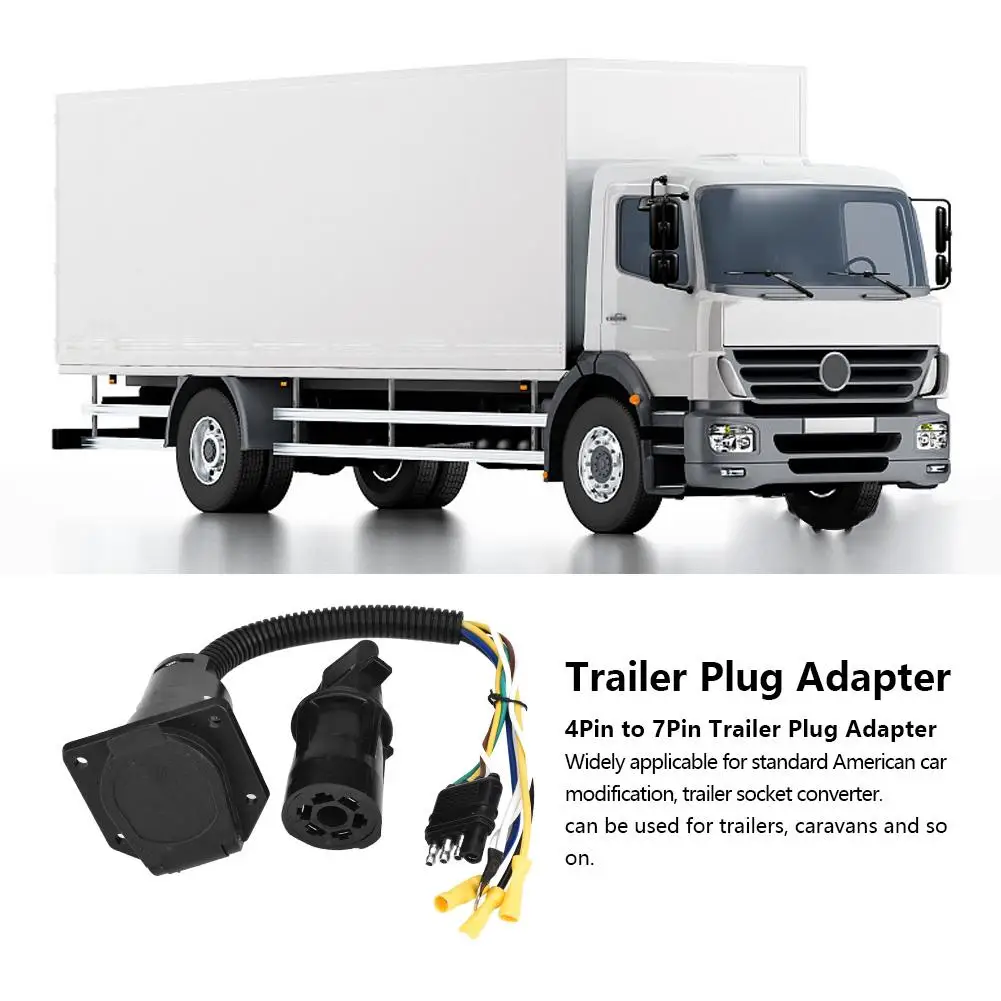 for Trailer Caravan 12V 4Pin to 7Pin Socket Adapter Plug Converter Connector Bracket accesorios automovil New | Автомобили и