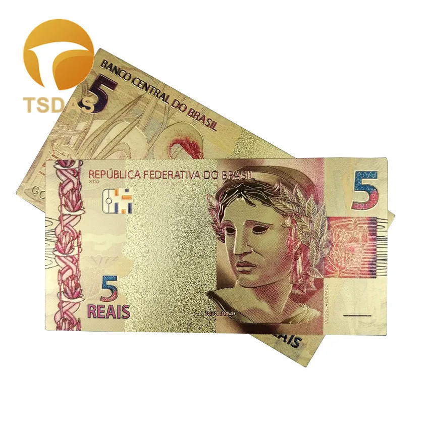 Бразилия 5 999 золотых банкнот мира поддельные коллекции денег 10 шт./лот 24 к Золотая