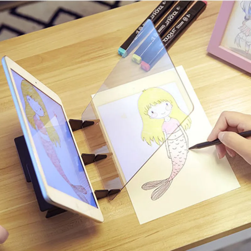 

Kids Drawing Board Painting Tracing Board Sketch Specular Reflection Dimming Bracket Holder Chrisrtmas Gifts For Kids