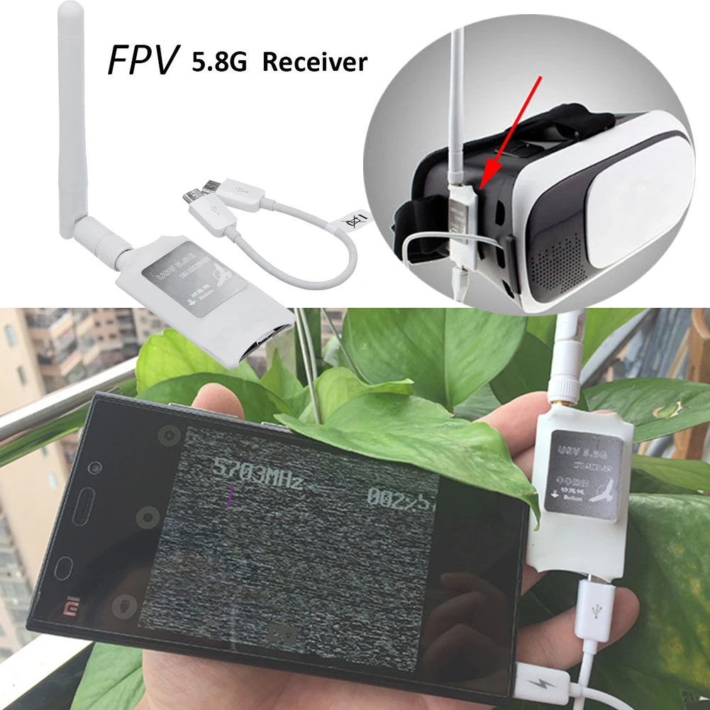 

5.8G Pocket Mini FPV OTG Receiver USB VR High Video Downlink Collection Card UVC Analog Signal Portable Phone