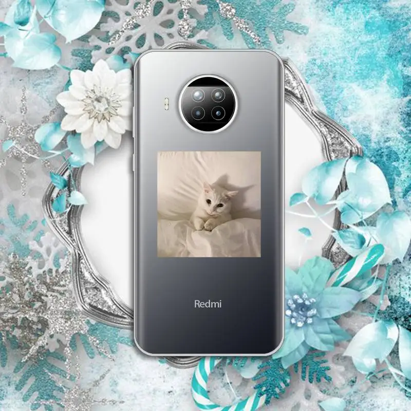 

Cute animal cat art design Phone Case Transparent for Xiaomi Redmi note 10 t 8 9 pro lite 11