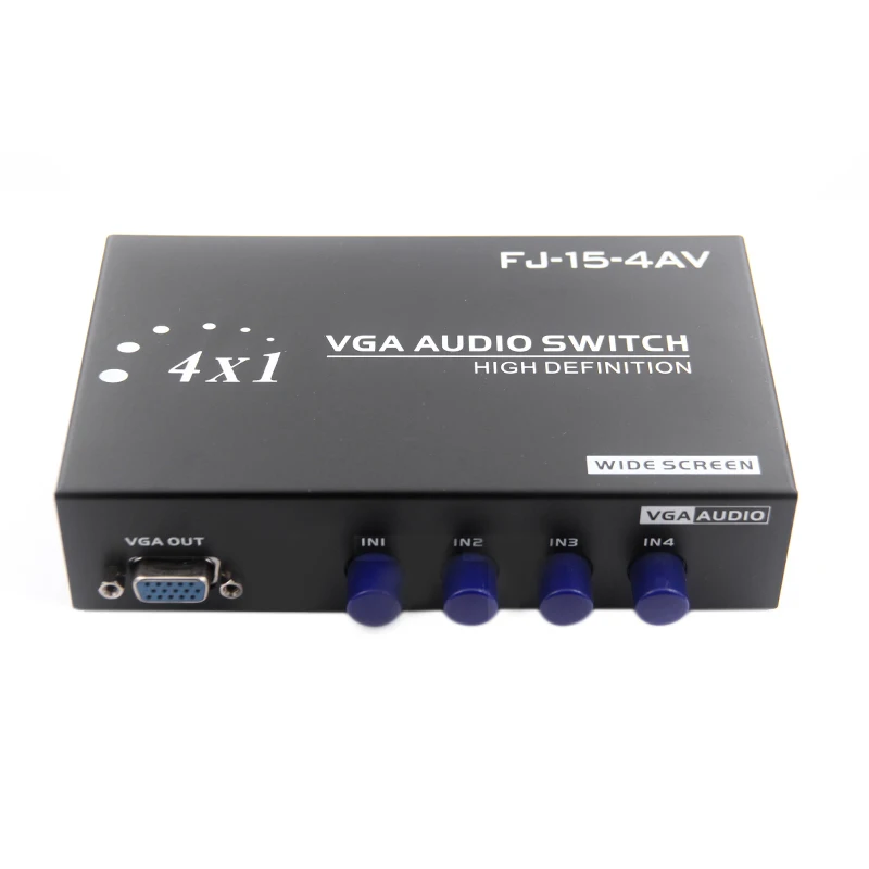 4 порта аудио + Vga распределительный переключатель коробка широкий экран