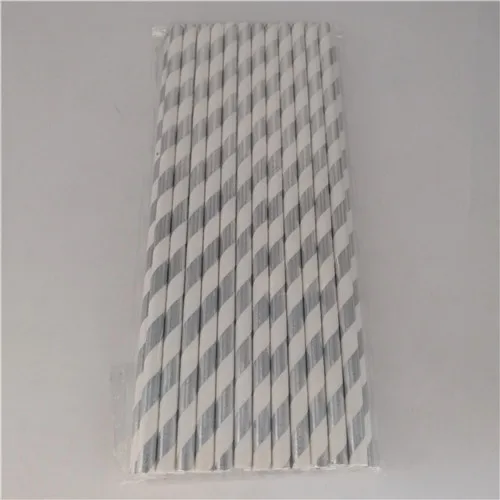 hot silver white 25 шт. золотистого и серебряного цвета, в форме сердца, звезды, фольги, в полоску, бумажные соломинки для детей, дня рождения, свадьбы, вечеринки, для детского душа, для украшения мероприятий, для питья - Цвет: hot silver white