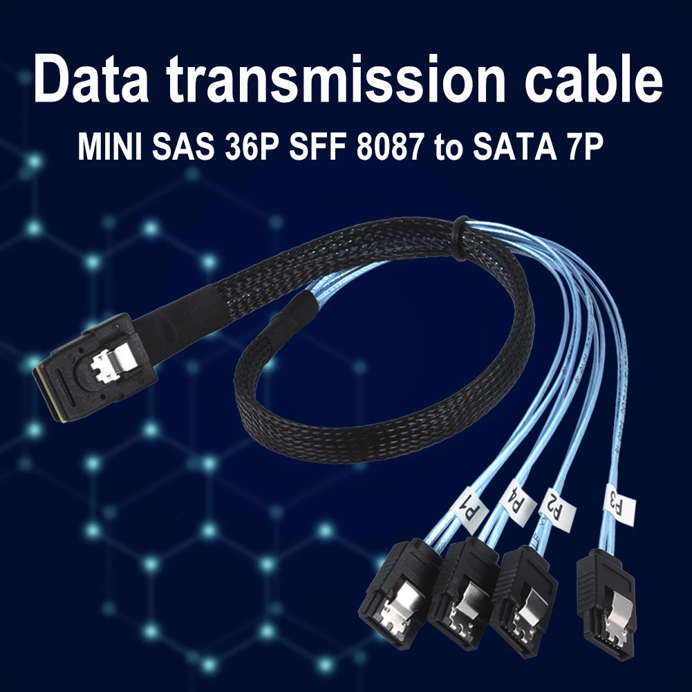 50/70/100 см Внутренняя Mini SAS SFF 8087 36 Pin типа папа для 4 SATA 7 контактный разъем вперед
