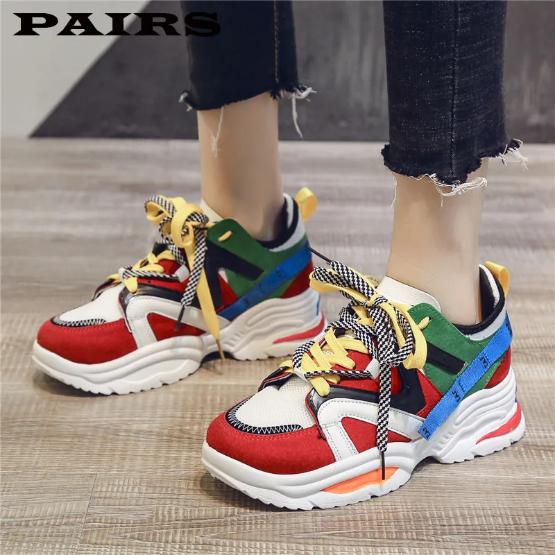 Кроссовки женские на толстой подошве модная обувь платформе массивные кеды в