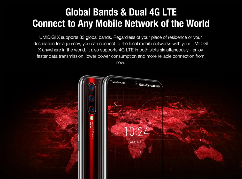 UMIDIGI X In-screen Fingerprint 6,35 AMOLED 48MP Тройная задняя камера 128 Гб телефон nfc Android 9,0 4G смартфон разблокированный сотовый