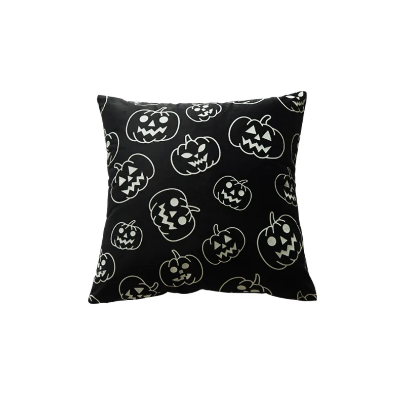 

New Black Halloween Pillow Cover Sofa Cushion Cover without Core European and American Holiday Home Decoration Pillow Case