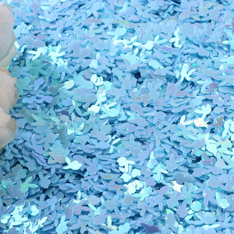 AB blue 5 мм Кролик Форма ПВХ свободные блестки пайетки для дизайна ногтей маникюр ремесла DIY шитье свадебные конфетти украшения 10 г - Цвет: AB blue