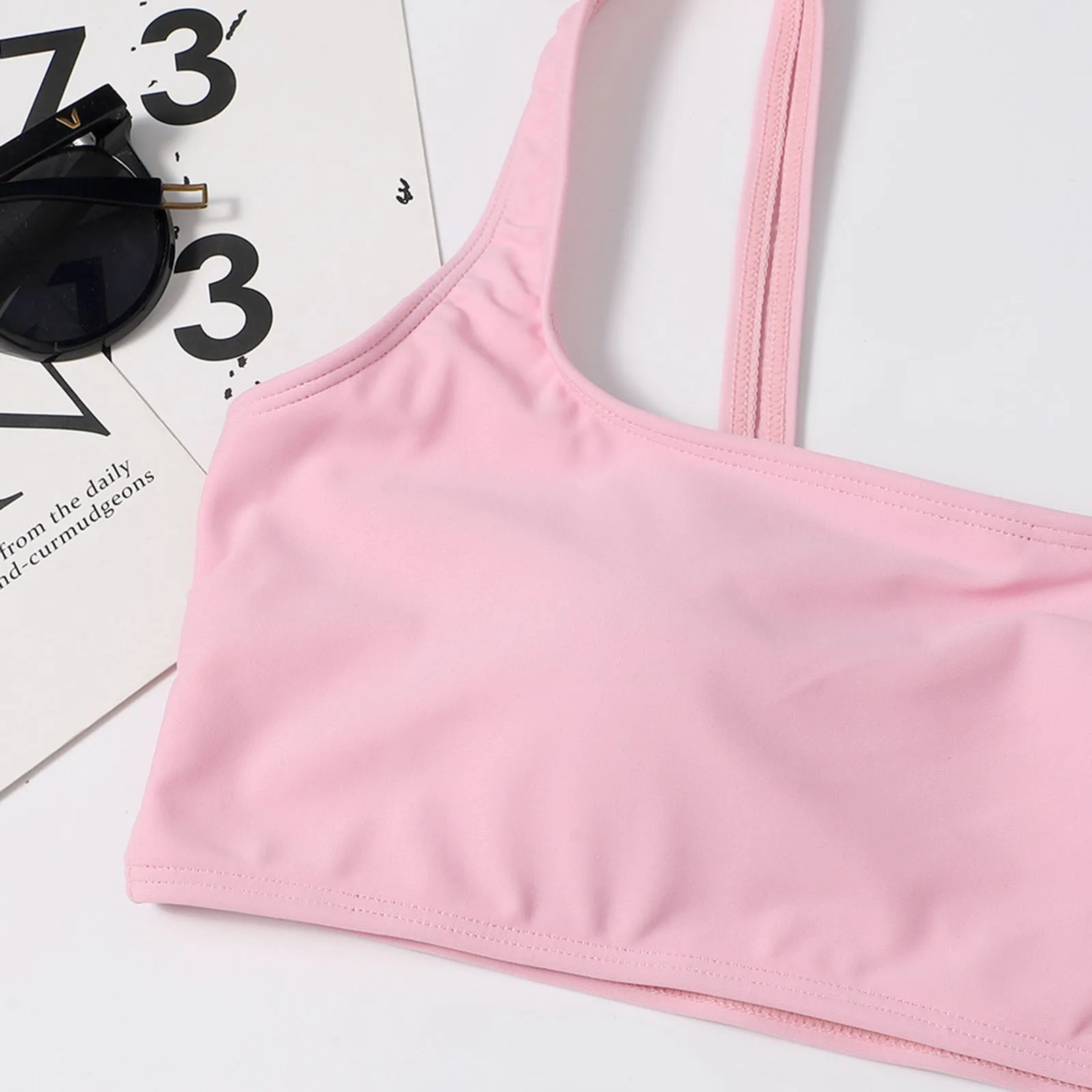 

2021 Sexy Solid Bikini Swimsuit Women High Waist Bikini Set Two Piece Swimwear Female Push Up Bathing Suit Summer Biquini #Z