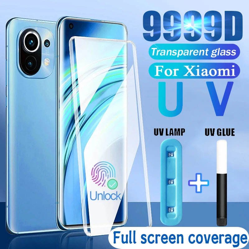 Закаленное УФ стекло для Xiaomi Mi 11 Ultra Xiaomi10 Mi10 Pro защитная пленка экрана Note10 XiaoMi11 Mi11